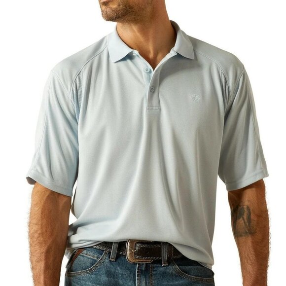 Ariat Men's XL Short Sleeve Ventek AC Polo T-Shirt Skyride 10055239 - Picture 1 of 4